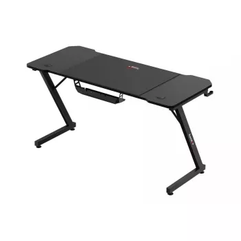 Ergonoomiline mängulaud huzaro Hero 3.3 Must — sirge ristkülikukujuline 1400x600 mm, 740 mm kõrgust, 15 mm lauaplaat
