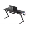 Mängulaud huzaro Hero 3.3 RGB — must sirge lauaplaat 1400x600 mm, LED-valgustus, topsihoidja, kõrvaklapi konk