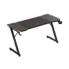 Mängulaud huzaro Hero 3.3 RGB — must sirge lauaplaat 1400x600 mm, LED-valgustus, topsihoidja, kõrvaklapi konk