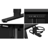 Mängulaud huzaro Hero 9.1 Must — L-kujuline MDF-plaat, USB-C laadimine, LED-juhtimine, reguleeritav kõrgus 72–118 cm