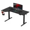 Mängulaud huzaro Hero 9.1 Must — L-kujuline MDF-plaat, USB-C laadimine, LED-juhtimine, reguleeritav kõrgus 72–118 cm