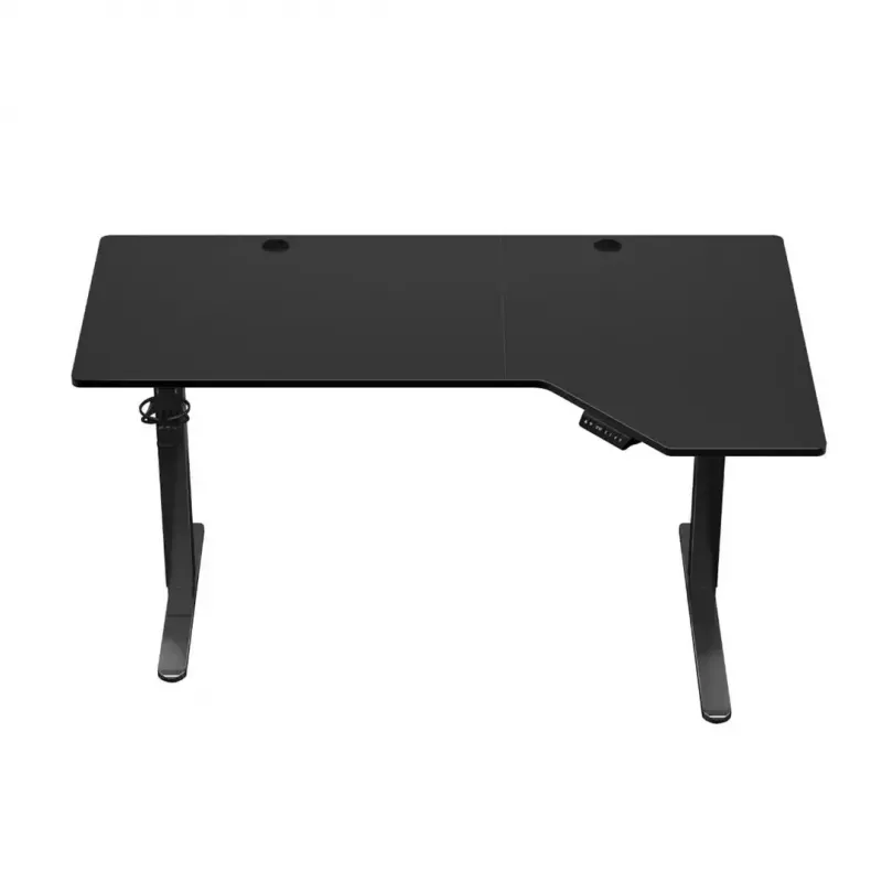 Mängulaud huzaro Hero 9.1 Must — L-kujuline MDF-plaat, USB-C laadimine, LED-juhtimine, reguleeritav kõrgus 72–118 cm