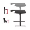 Mängulaud huzaro Hero 9.1 Must — L-kujuline MDF-plaat, USB-C laadimine, LED-juhtimine, reguleeritav kõrgus 72–118 cm