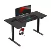 Mängulaud huzaro Hero 9.1 Must — L-kujuline MDF-plaat, USB-C laadimine, LED-juhtimine, reguleeritav kõrgus 72–118 cm