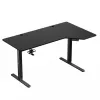 Mängulaud huzaro Hero 9.1 Must — L-kujuline MDF-plaat, USB-C laadimine, LED-juhtimine, reguleeritav kõrgus 72–118 cm