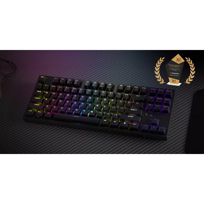 GENESIS Thor 404 TKL klaviatuur Mängimine USB QWERTY US International Must