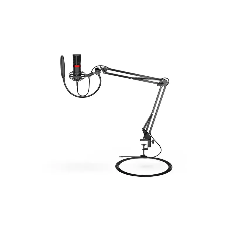 PC mikrofon ENDORFY Solum Streaming, USB-C juhtmega kardioidne, 48 kHz/16-bit, 18–21000 Hz, lauakinnitus, põrutuskinnitus ja popfilter