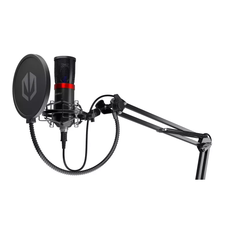 PC mikrofon ENDORFY Solum Streaming, USB-C juhtmega kardioidne, 48 kHz/16-bit, 18–21000 Hz, lauakinnitus, põrutuskinnitus ja popfilter