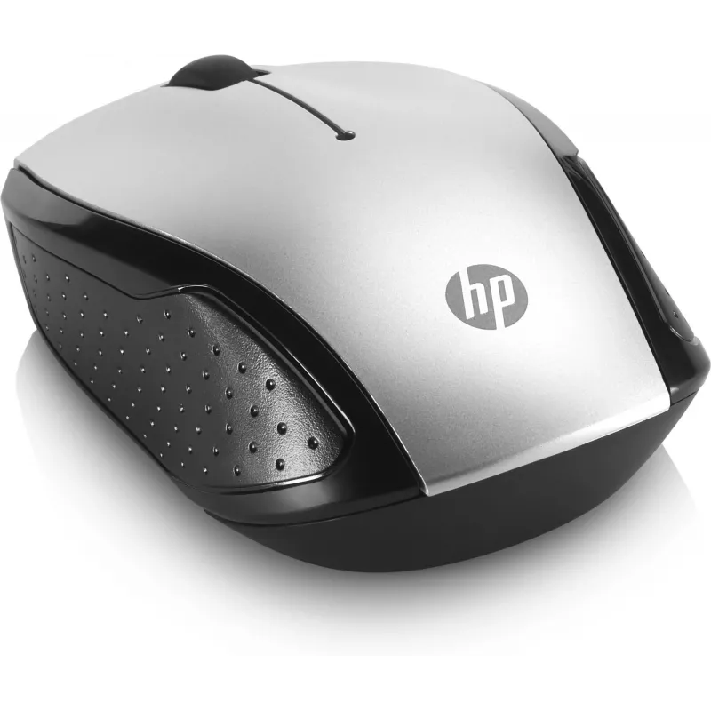HP Wireless hiir 200 (Pike Silver), mõlemakäeline, optiline, RF-juhtmeta, 1000 DPI, hõbedane
