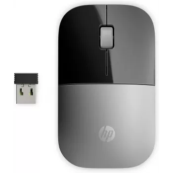 HP Z3700 hõbedane juhtmevaba hiir, mõlemakäeline, optiline, RF-juhtmevaba, 1200 DPI, hõbedane