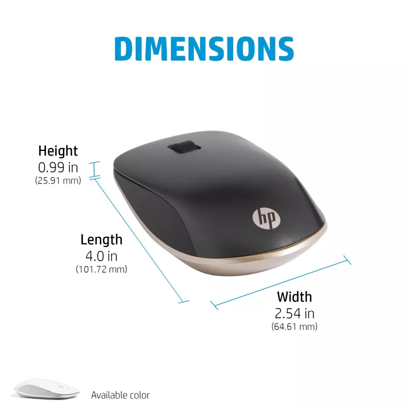 HP 410 õhuke Silver Bluetooth-hiir, Mõlemakäeline, Bluetooth, 2000 DPI, hõbedane