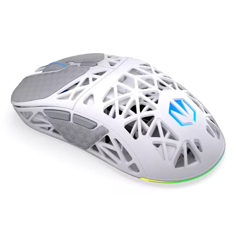 Juhtmevaba mängurihiir ENDORFY LIV Onyx Valge — Bluetooth/2.4GHz, 12000 DPI, mõlemakäeline, aRGB-valgustus, 6 nuppu, USB-A/USB-C kaabel