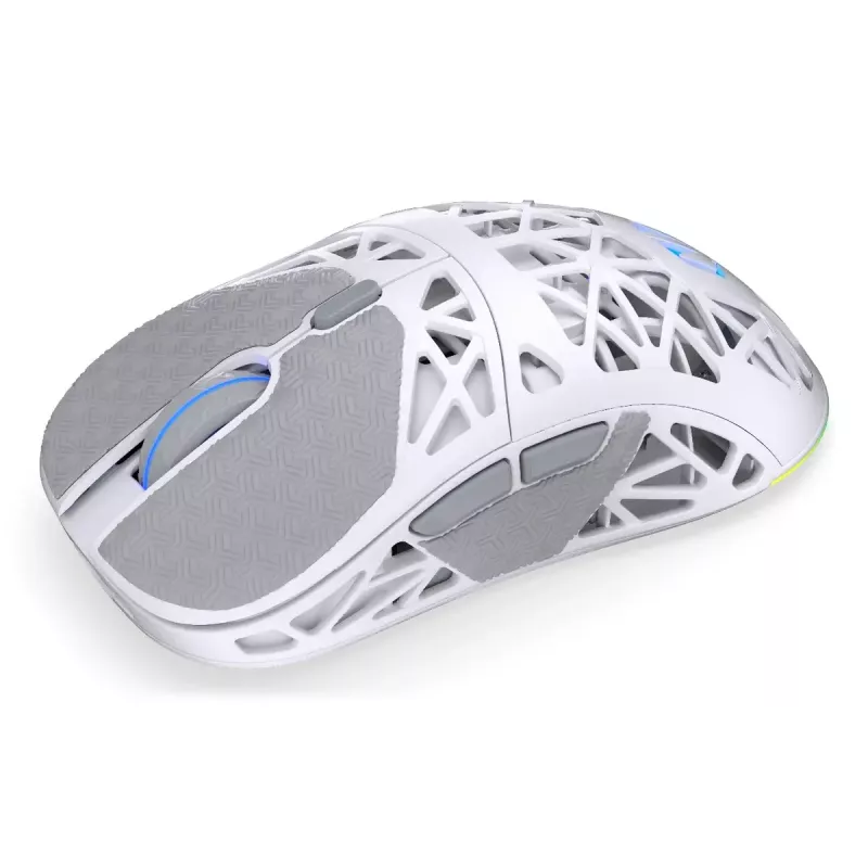 Juhtmevaba mängurihiir ENDORFY LIV Onyx Valge — Bluetooth/2.4GHz, 12000 DPI, mõlemakäeline, aRGB-valgustus, 6 nuppu, USB-A/USB-C kaabel
