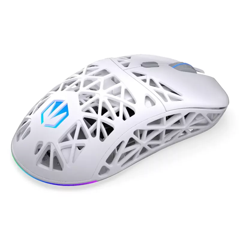 Juhtmevaba mängurihiir ENDORFY LIV Onyx Valge — Bluetooth/2.4GHz, 12000 DPI, mõlemakäeline, aRGB-valgustus, 6 nuppu, USB-A/USB-C kaabel