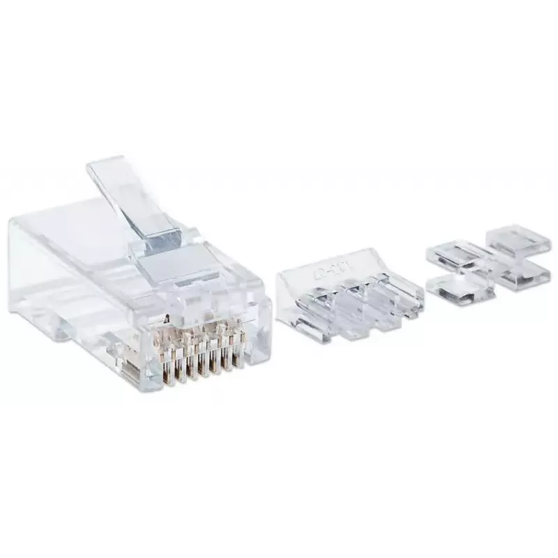 Intellinet RJ45 modulaarpistikud Pro Line, Cat6A, UTP, 3-hambaline, täistraadile, 50 µ kullatud kontaktid, 80 tk pakend