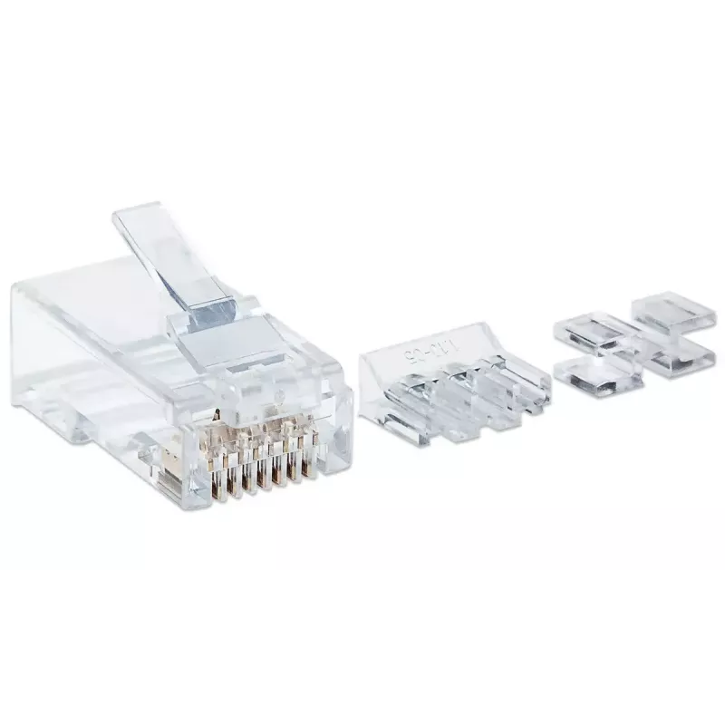 Intellinet RJ45 modulaarpistikud, Cat6A, UTP, 2-hambaline, keerdsoonega juhtmele, 15 µ kullatud kontaktid, 80 tk