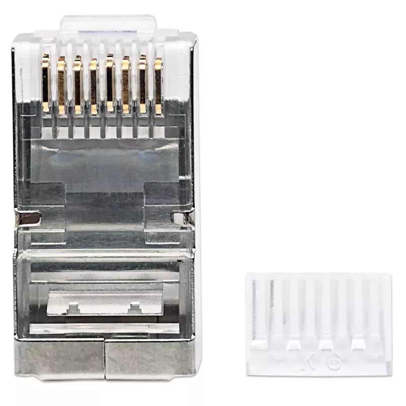 Intellinet RJ45 modulaarpistikud Pro Line, Cat6, STP, 3-hambaline, tahke- ja keerukaablile, 50 µ kullatud kontaktid, 90 tk pakend