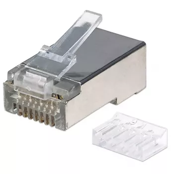 Intellinet RJ45 modulaarpistikud Pro Line, Cat6, STP, 3-hambaline, tahke- ja keerukaablile, 50 µ kullatud kontaktid, 90 tk pakend
