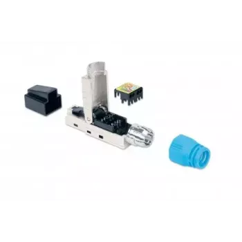 Intellinet Cat8.1 40G varjestatud tööriistavaba RJ45 modulaarpistik sinine isane