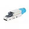 Intellinet Cat8.1 40G varjestatud tööriistavaba RJ45 modulaarpistik sinine isane