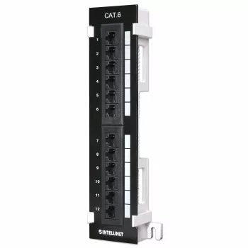 Intellinet Patchpaneel, Cat6, seinale paigaldatav, UTP, 12 porti, must