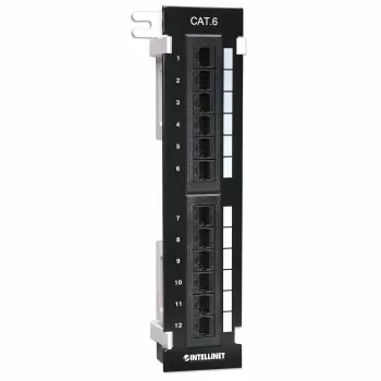 Intellinet Patchpaneel, Cat6, seinale paigaldatav, UTP, 12 porti, must