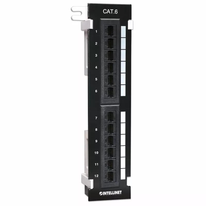 Intellinet Patchpaneel, Cat6, seinale paigaldatav, UTP, 12 porti, must