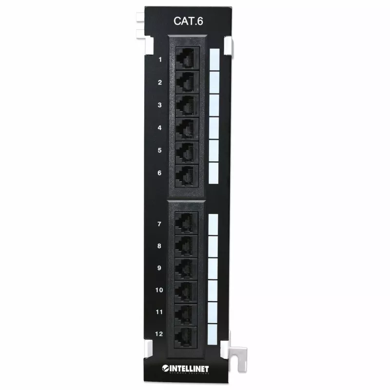Intellinet Patchpaneel, Cat6, seinale paigaldatav, UTP, 12 porti, must