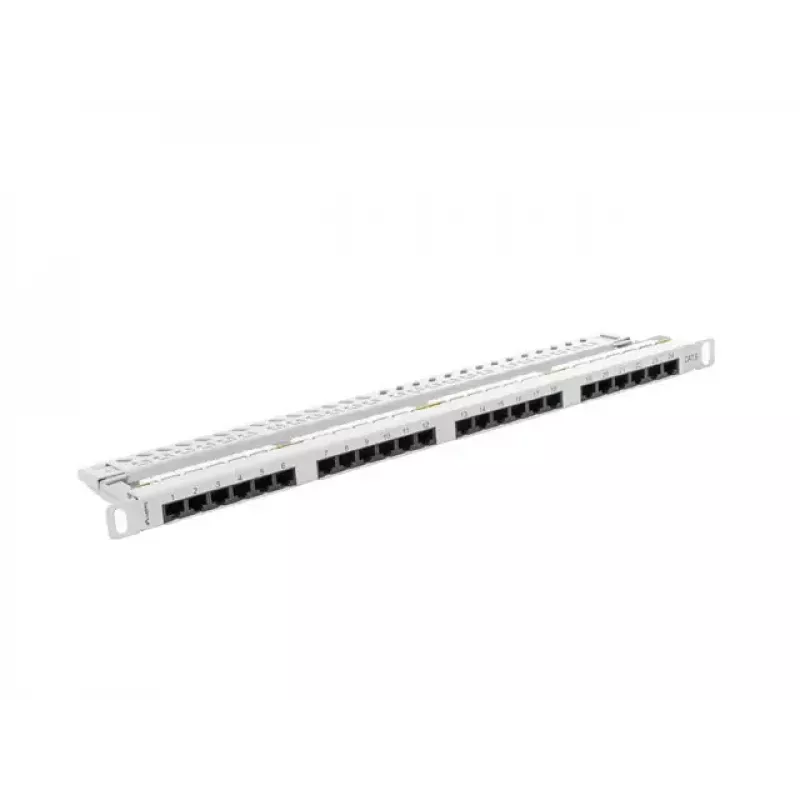 Patch-paneel LANBERG PPU6-0024-S, 24 pordiga Cat6, metallist, 0,5U, 440×22,3×99 mm