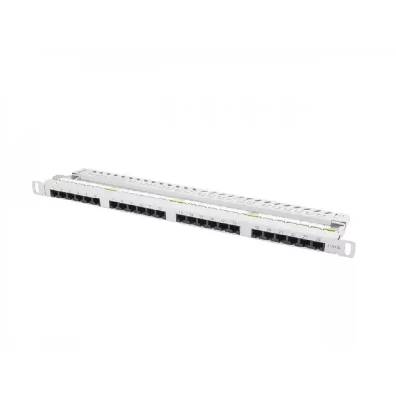 Patch-paneel LANBERG PPU6-0024-S, 24 pordiga Cat6, metallist, 0,5U, 440×22,3×99 mm