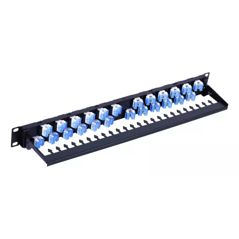 Techly UTP patch-paneel 24 porti RJ45 Cat.6A kaldega väljund 1U must