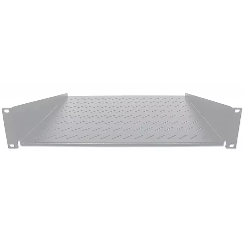 Intellinet 19-tolline konsoolriiul, 2U, 2-punktiline esikinnitus, 400 mm sügavus, ventileeritud, max 25 kg, hall, kolmeaastane garantii