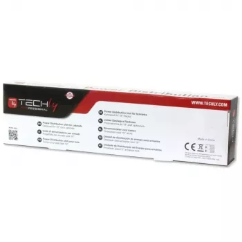Techly I-CASE STRIP-16SH toitejaotusseade (PDU) 6 vahelduvvoolu pistikupesa 1,5U Must, Hõbedane