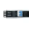 Techly I-CASE STRIP-16SH toitejaotusseade (PDU) 6 vahelduvvoolu pistikupesa 1,5U Must, Hõbedane