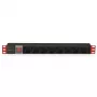 Techly I-CASE STRIP-18C20 toitejaotusseade (PDU) 8 vahelduvvoolupistikupesa 1U Must, Punane