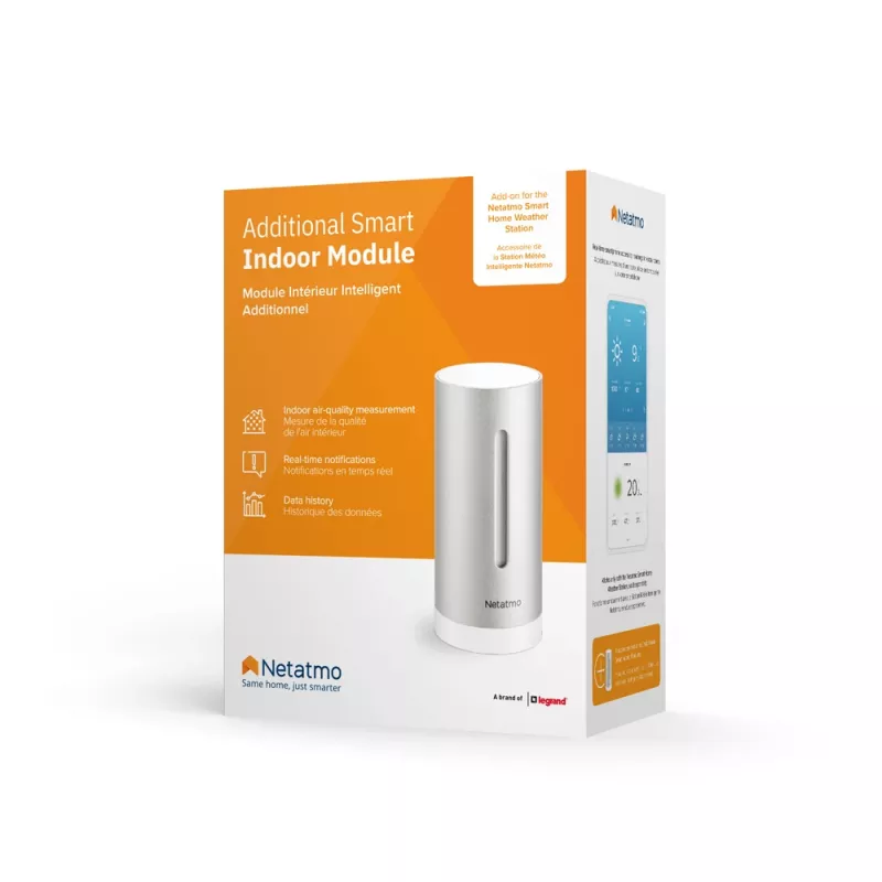 Netatmo täiendav nutikas sisemoodul, juhtmevaba, 0,3°, 3%, duralumiinium, alumiinium, AAA