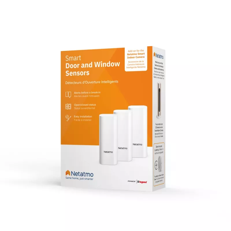 Door/Window Sensor Netatmo DTG-EC juhtmevaba ilmastikukindel 3 V (2×AAA), ulatus 80 m, valge, komplektis 3 tk