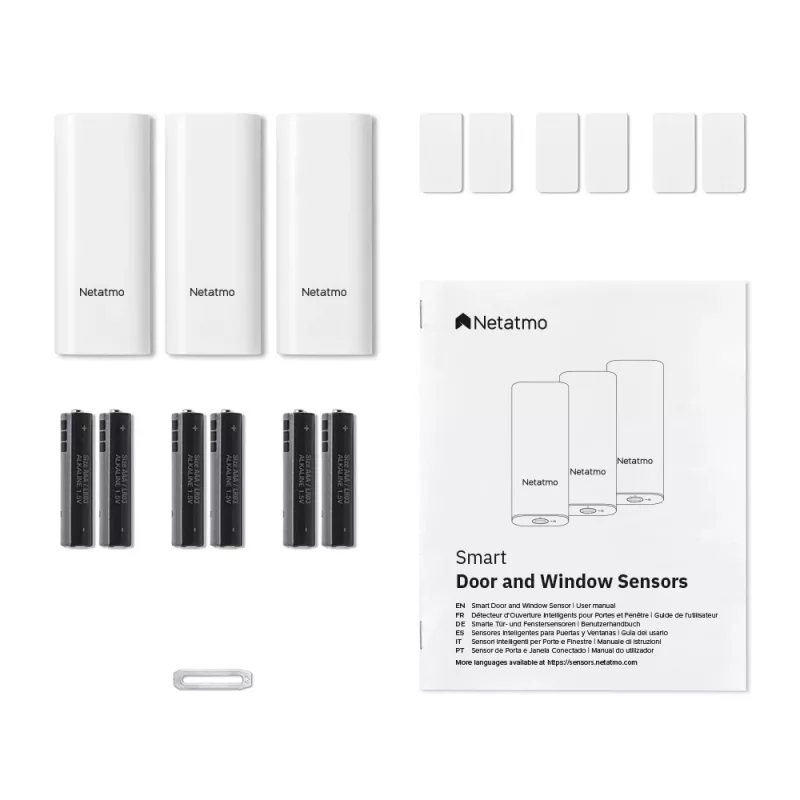 Door/Window Sensor Netatmo DTG-EC juhtmevaba ilmastikukindel 3 V (2×AAA), ulatus 80 m, valge, komplektis 3 tk