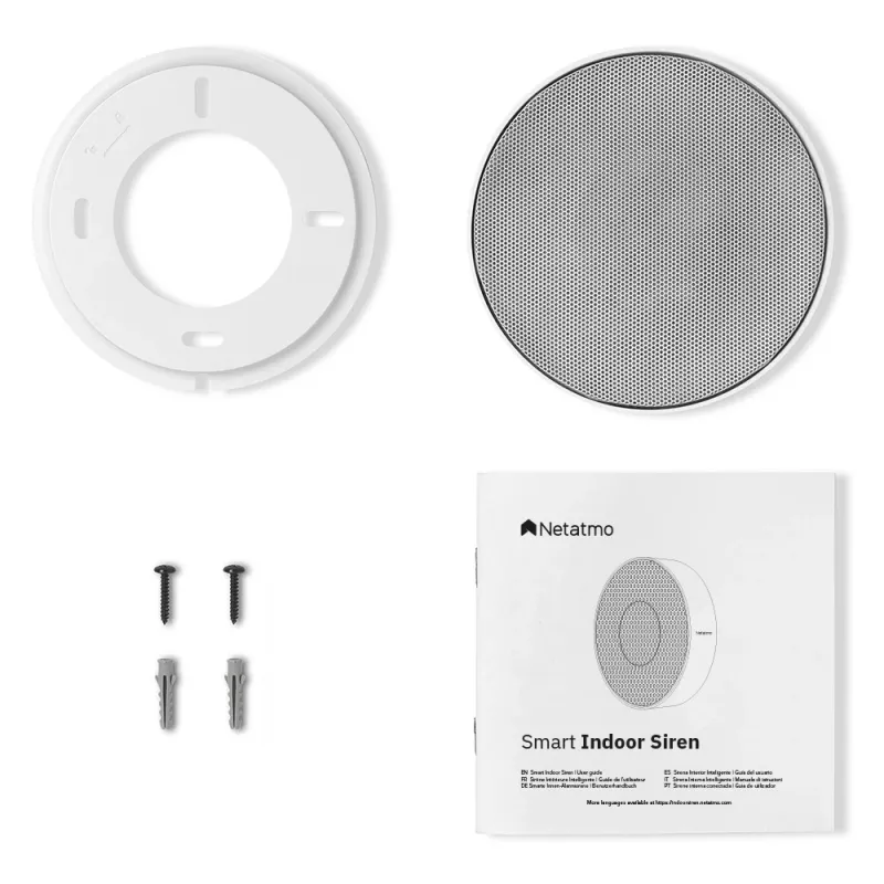 Juhtmevaba sireen Netatmo NA-NIS01 siseruumidesse valge, 110 dB, USB-port, AA x4, 130×35×130 mm