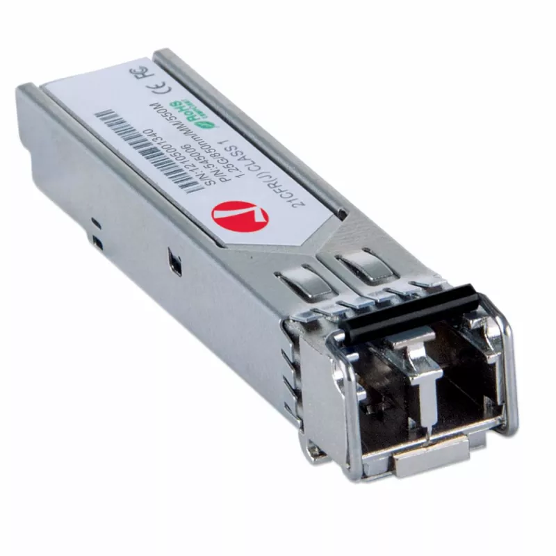 Intellinet transiiver Module Optical, Gigabit Fiber SFP Mini-GBIC, 1000Base-Sx (LC) multi-režiimiport, 550m, lainepikkus 850nm, Ethernet, kiudoptiline, MSA-ühilduv, ekvivalentne Cisco GLC-SX-MM-ga, kolmeaastane garantii