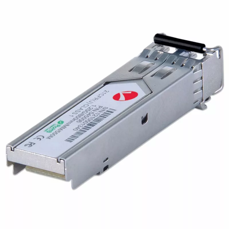 Intellinet transiiver Module Optical, Gigabit Fiber SFP Mini-GBIC, 1000Base-Sx (LC) multi-režiimiport, 550m, lainepikkus 850nm, Ethernet, kiudoptiline, MSA-ühilduv, ekvivalentne Cisco GLC-SX-MM-ga, kolmeaastane garantii