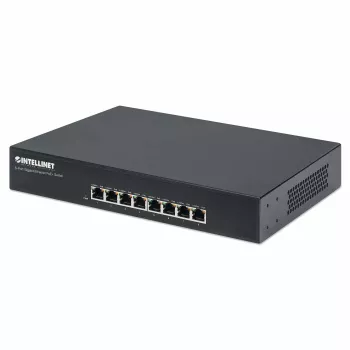 Intellinet 8-pordiline Gigabit Ethernet PoE+ lüliti, 8 × PoE porti, IEEE 802.3at/af toitega Ethernet (PoE+/PoE), otsatoide, lauaarvuti, karp