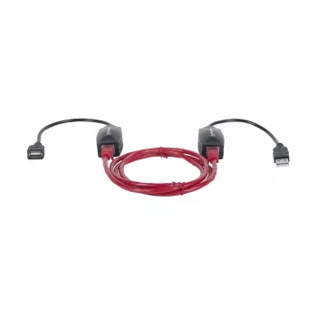 Manhattan USB-A liinipikendaja, kasutamiseks RJ45 võrgukaabliga (ei kuulu komplekti), pikendab USB-seadet kuni 60 m, siinitoide, sobivad Cat5e/Cat6/Cat6A RJ45 võrgukaablid, must, kolmeaastane garantii