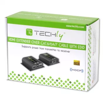 Techly IDATA EXT-E70POED AV-pikendaja AV-saatja ja -vastuvõtja Must