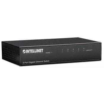 Intellinet 5-pordine Gigabit Ethernet lüliti, lauaarvuti suurus, metallist korpus, IEEE 802.3az (energiasäästlik Ethernet)