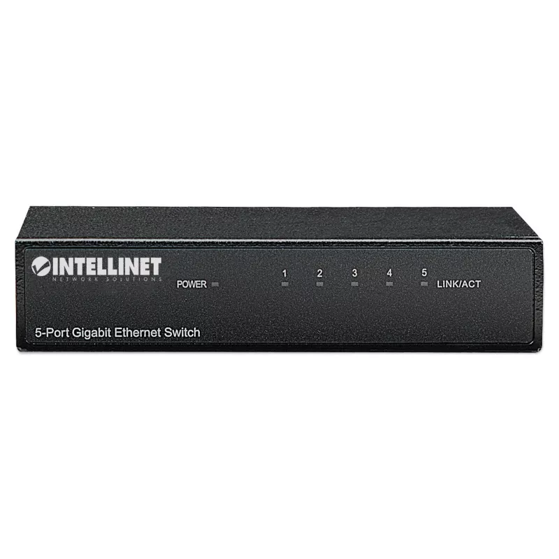 Intellinet 5-pordine Gigabit Ethernet lüliti, lauaarvuti suurus, metallist korpus, IEEE 802.3az (energiasäästlik Ethernet)