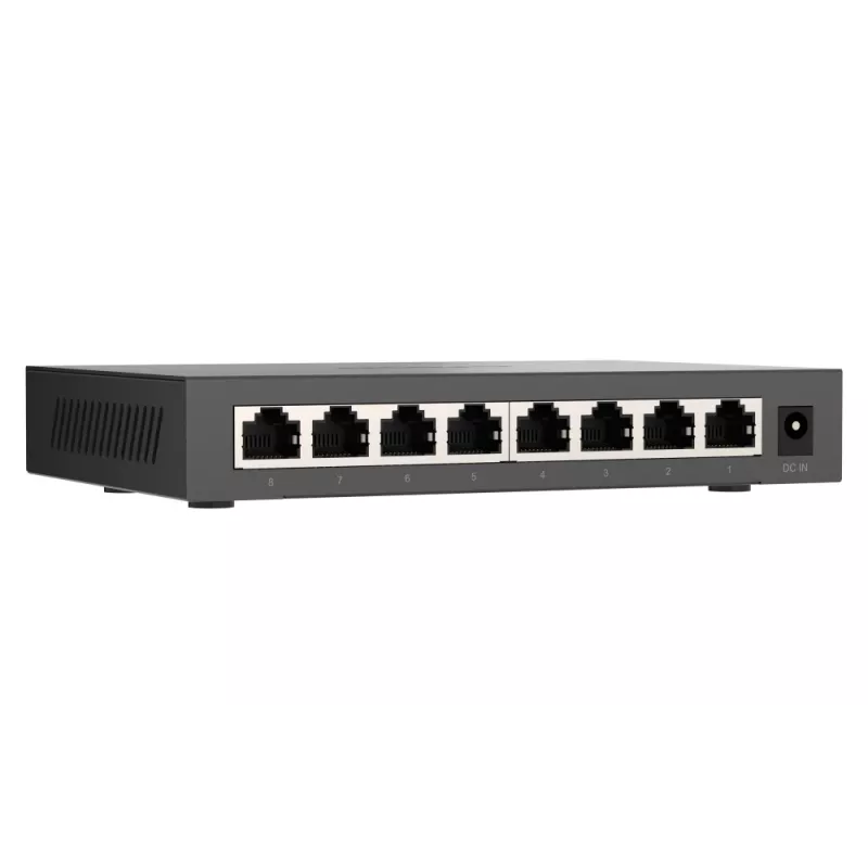 QNAP QSW-1108-8T-R2 võrgulüliti, haldamata, 2.5G Ethernet (100/1000/2500), lauaarvuti, must