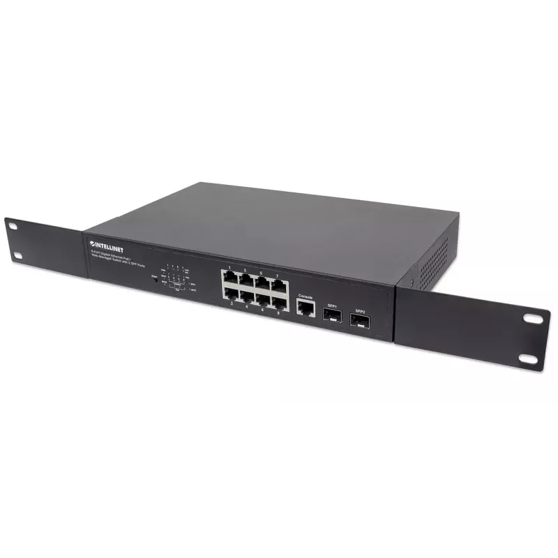 Hallatav kommutaator Intellinet 8-pordine Gigabit Ethernet PoE+ 2 SFP-pordiga