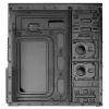 PC korpus Akyga AK13BK Micro Tower — ATX/Micro-ATX, 3×3,5 tolli sahtlit, 3×2,5 tolli sahtlit, ülemine toiteplokk, USB 3.2 Gen1×2, max GPU 385 mm, must