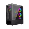 PC case GEMBIRD Fornax 400X Midi Tower Must — ATX, karastatud klaas, RGB ventilaatorid, 4x 2,5 tolli sahtlit, 2x USB 3.0